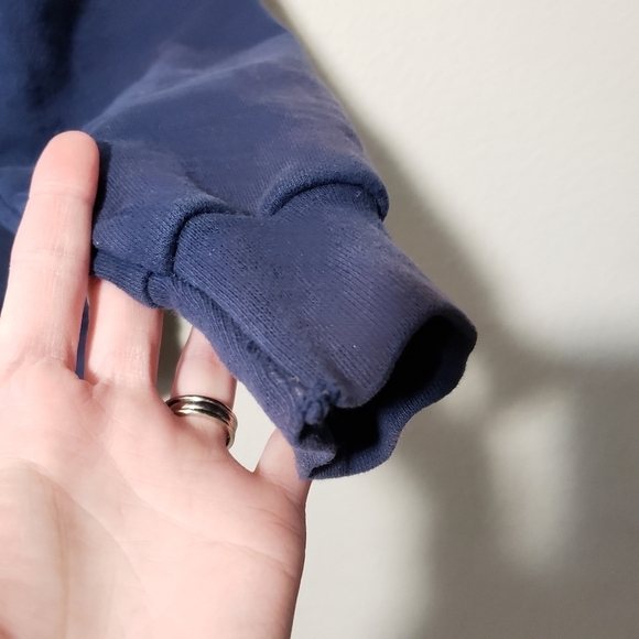 THRASHER‎ MAGAZINE x VINTAGE flame logo navy pull over hoodie size Small - Picture 6 of 10